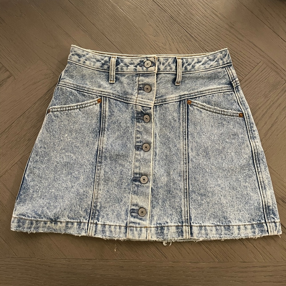 Abercrombie acid wash denim mini skirt